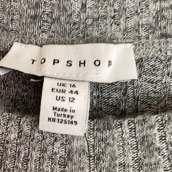 NWT RIBBED LIGHT GRAY TOPSHOP SWEATER SIZE 12 - Picture 4 of 6